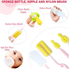 Silicone Baby Milk Bottle Cleaning Brush (Pink)