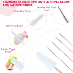 Silicone Baby Milk Bottle Cleaning Brush (Pink)