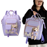 Easy to Carry Diaper Bag for Mother (Purple With Teddy)