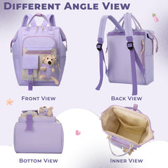 Easy to Carry Diaper Bag for Mother (Purple With Teddy)