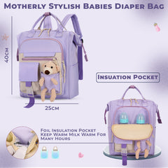 Easy to Carry Diaper Bag for Mother (Purple With Teddy)
