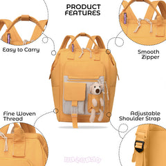 Easy to Carry Diaper Bag for Mother (Mustard With Teddy)