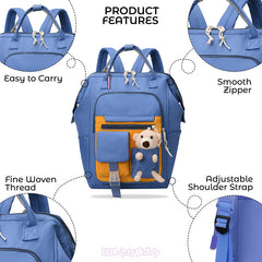 Easy to Carry Diaper Bag for Mother (Blue With Teddy)