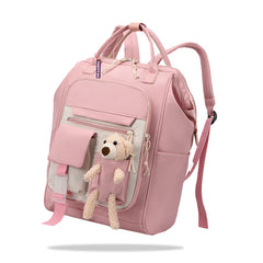 Easy to Carry Diaper Bag for Mother (Pink With Teddy)