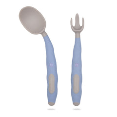 Baby Spoon and fork Set for Baby Feeding (Sky Blue)