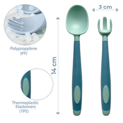 Baby Spoon and fork Set for Baby Feeding (Sky Blue)