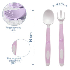 Baby Spoon and fork Set for Baby Feeding (Blush)