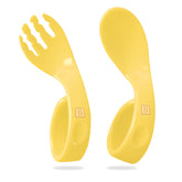 Baby Spoon and fork Set for Baby Feeding (Yellow)