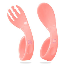 Baby Spoon and fork Set for Baby Feeding (Coral)