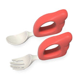 Baby Spoon and fork Set for Baby Feeding (Red)