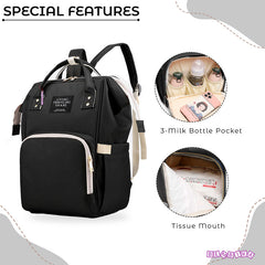 Easy to Carry Diaper Bag for Mother (Plain Black)