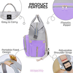 Easy to Carry Diaper Bag for Mother (Horizontal Lining Purple)
