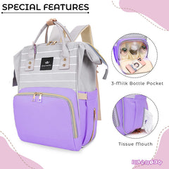 Easy to Carry Diaper Bag for Mother (Horizontal Lining Purple)