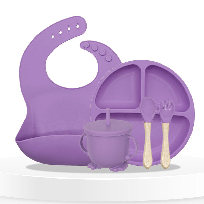 Baby Feeding Essential Baby Dinner Set Infant Training Eating Utensils-Lavender