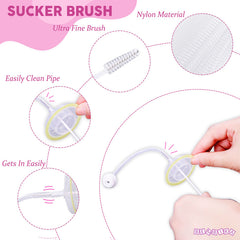 Silicone Baby Milk Bottle Cleaning Brush (White & Yellow)