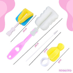 Silicone Baby Milk Bottle Cleaning Brush (White & Yellow)
