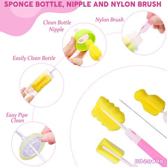 Silicone Baby Milk Bottle Cleaning Brush (Yellow)