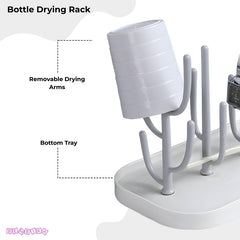 Baby Bottle Drying Rack Storage for Baby Feeding Essential (Light Grey)