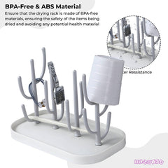 Baby Bottle Drying Rack Storage for Baby Feeding Essential (Light Grey)
