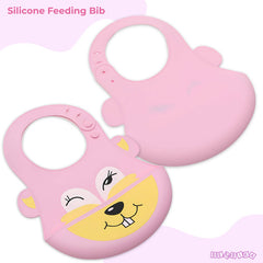 Adjustable Feeding Bib Apron for Baby Feeding (Pink)