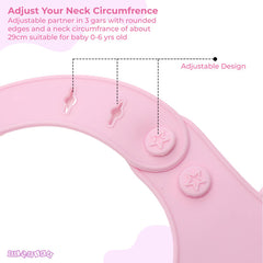 Adjustable Feeding Bib Apron for Baby Feeding (Pink)