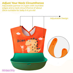 Adjustable Feeding Bib Apron for Baby Feeding (Red)