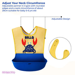 Adjustable Feeding Bib Apron for Baby Feeding (Yellow)