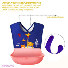 Adjustable Feeding Bib Apron for Baby Feeding (Blue)