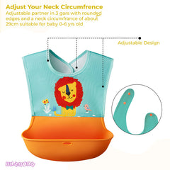Adjustable Feeding Bib Apron for Baby Feeding (Sky)