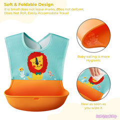 Adjustable Feeding Bib Apron for Baby Feeding (Sky)