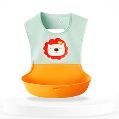 Adjustable Feeding Bib Apron for Baby Feeding (Orange)
