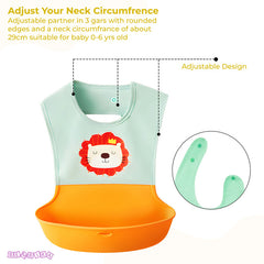 Adjustable Feeding Bib Apron for Baby Feeding (Orange)