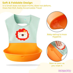 Adjustable Feeding Bib Apron for Baby Feeding (Orange)