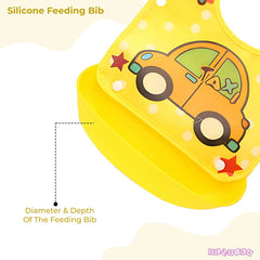 Adjustable Feeding Bib Apron for Baby Feeding (Yellow)