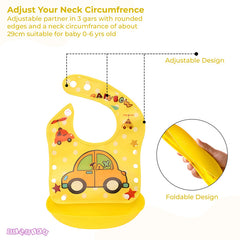 Adjustable Feeding Bib Apron for Baby Feeding (Yellow)