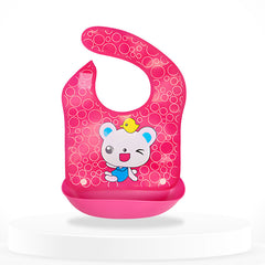 Adjustable Feeding Bib Apron for Baby Feeding (Pink)