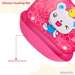 Adjustable Feeding Bib Apron for Baby Feeding (Pink)