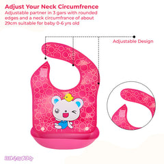Adjustable Feeding Bib Apron for Baby Feeding (Pink)