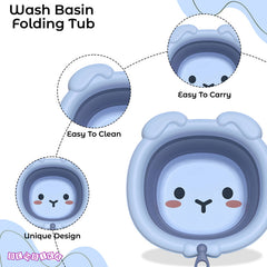 Multipurpose Baby Essential Wash Basin for Baby (Lion Sky Blue)