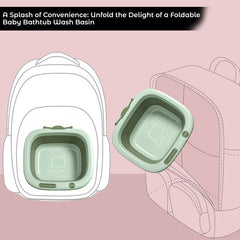Multipurpose Baby Essential Wash Basin for Baby (Square Green)