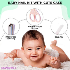 Baby Nail Cutter Grooming Kit for New Born Kids (Bear Pink)