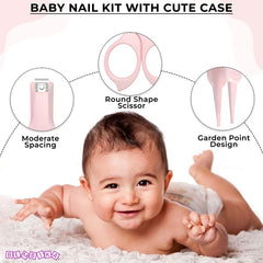 Baby Nail Cutter Grooming Kit for New Born Kids (Owl Pink)