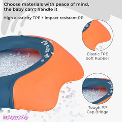 Soft Bathing Baby Shower Cap for Eye Protection and Hair Wash (Orange Grey)