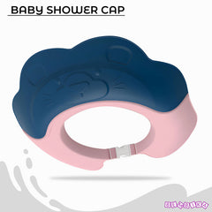 Soft Bathing Baby Shower Cap for Eye Protection and Hair Wash (Blue Pink)
