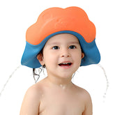 Soft Bathing Baby Shower Cap for Eye Protection and Hair Wash (Orange Blue)