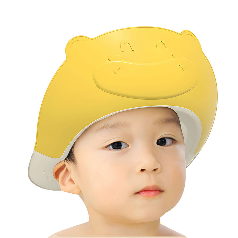Soft Bathing Baby Shower Cap for Eye Protection and Hair Wash (Yellow)
