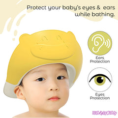 Soft Bathing Baby Shower Cap for Eye Protection and Hair Wash (Yellow)