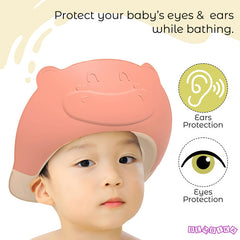Soft Bathing Baby Shower Cap for Eye Protection and Hair Wash (Pink)