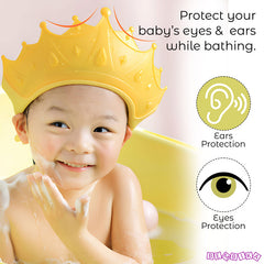 Soft Bathing Baby Shower Cap for Eye Protection and Hair Wash (Yellow)