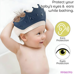Soft Bathing Baby Shower Cap for Eye Protection and Hair Wash (Blue)